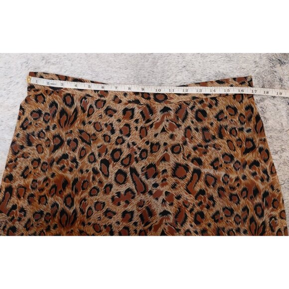 Vintage Kellwood Company Animal Print Chiffon Skirt Sz 14 Brown Tan - Picture 6 of 8